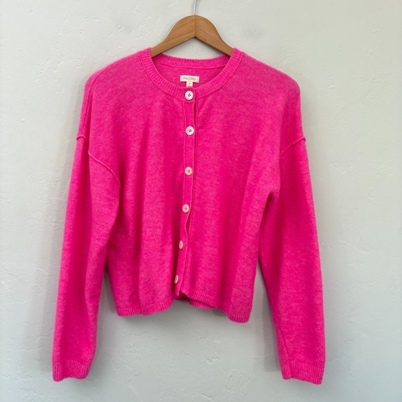 Pilcro Sweaters - Anthropologie Pilcro Wool Blend Cardigan Sweater Women Size Medium Hot Pink